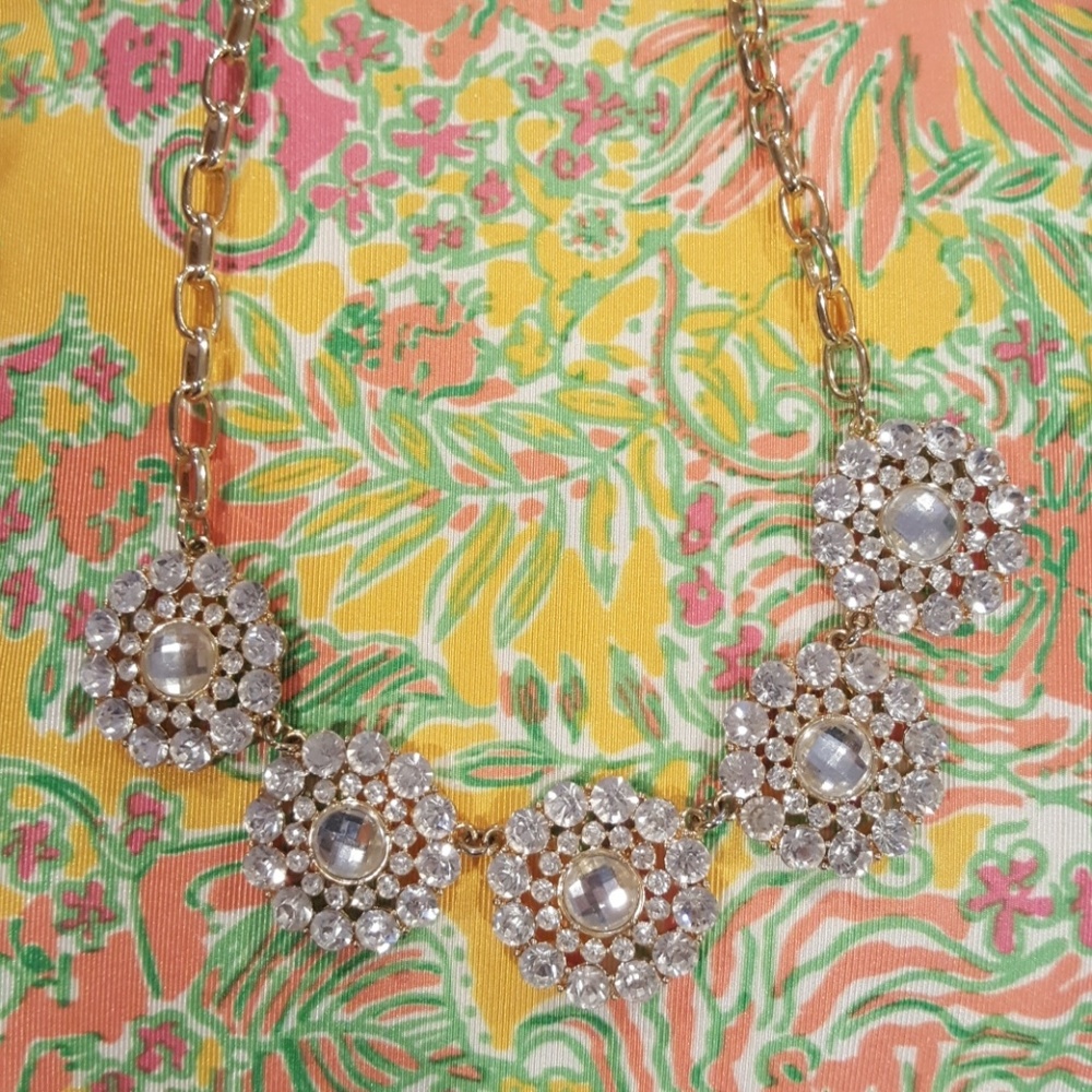 FORNASH FLORAL RHINESTONE STATEMENT NECKLACE NWOT